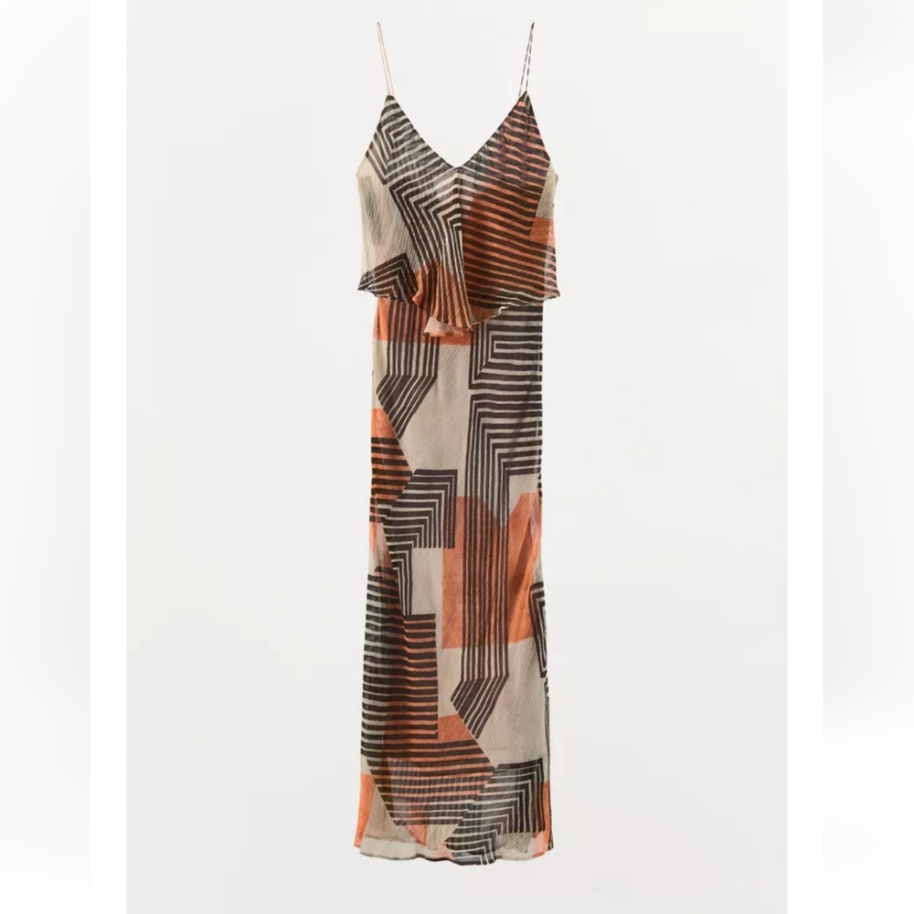 Geometric Print Maxi Dress